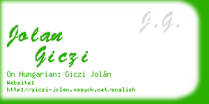 jolan giczi business card