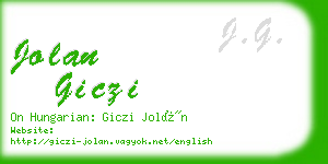 jolan giczi business card